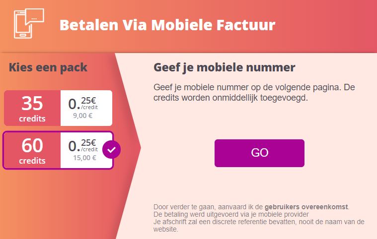 Webcamsex betalen met je mobiele factuur